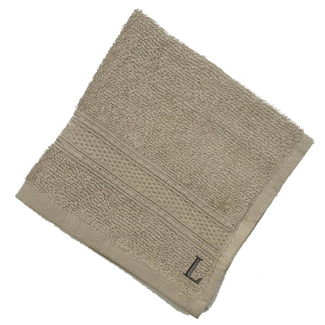 BYFT Daffodil Monogrammed Face Towel Light Grey 30 x 30 Cm