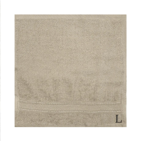 BYFT Daffodil Monogrammed Face Towel Light Grey 30 x 30 Cm