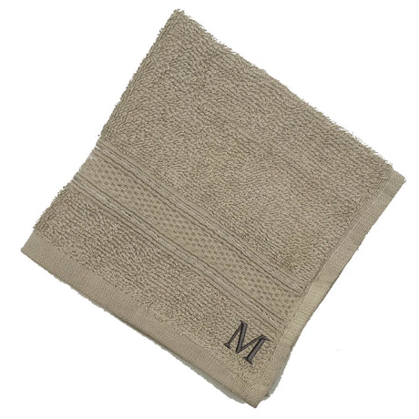 BYFT Daffodil Monogrammed Face Towel Light Grey 30 x 30 Cm