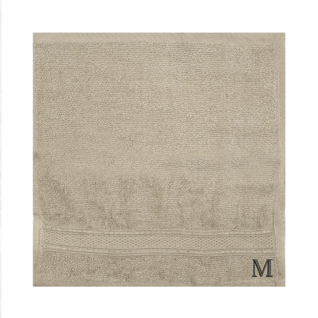 BYFT Daffodil Monogrammed Face Towel Light Grey 30 x 30 Cm