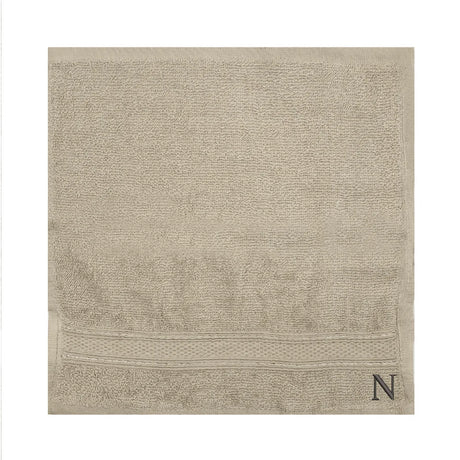 BYFT Daffodil Monogrammed Face Towel Light Grey 30 x 30 Cm