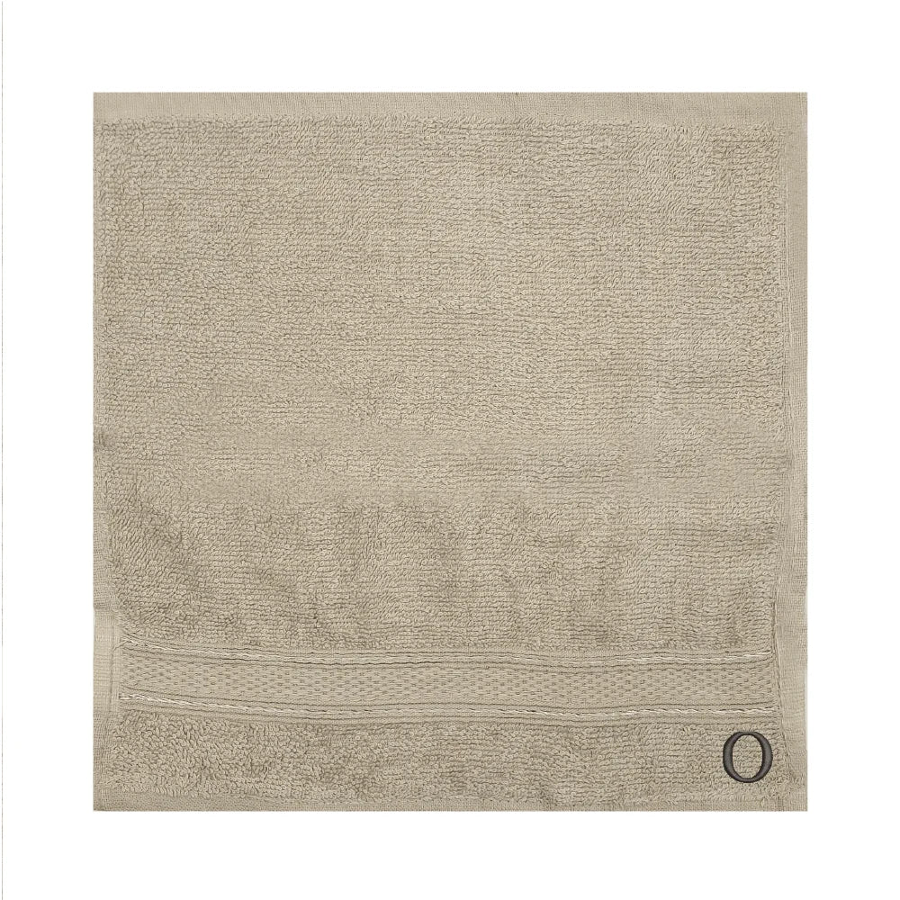 BYFT Daffodil Monogrammed Face Towel Light Grey 30 x 30 Cm