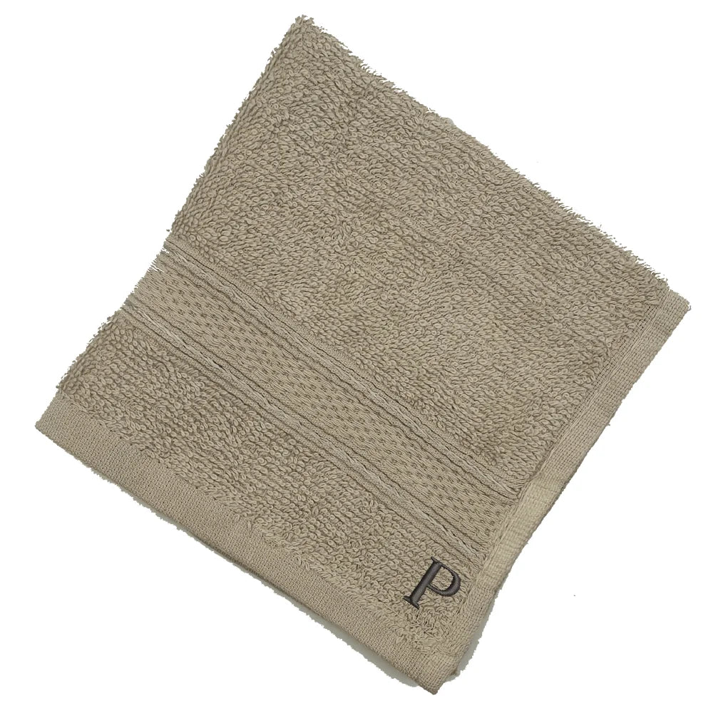 BYFT Daffodil Monogrammed Face Towel Light Grey 30 x 30 Cm