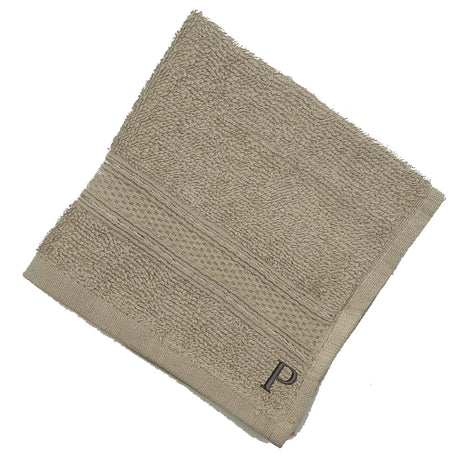 BYFT Daffodil Monogrammed Face Towel Light Grey 30 x 30 Cm