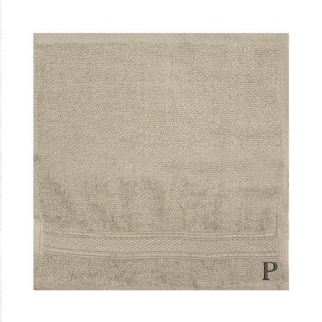 BYFT Daffodil Monogrammed Face Towel Light Grey 30 x 30 Cm
