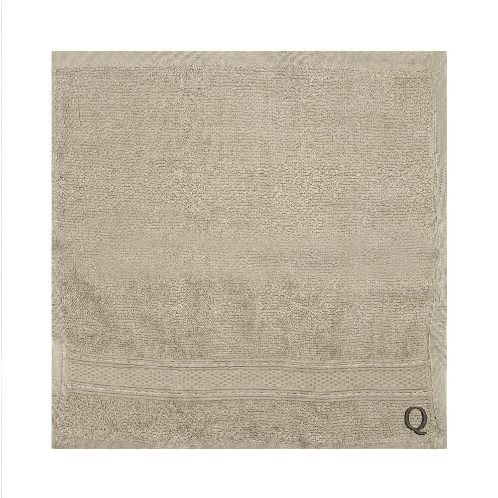 BYFT Daffodil Monogrammed Face Towel Light Grey 30 x 30 Cm