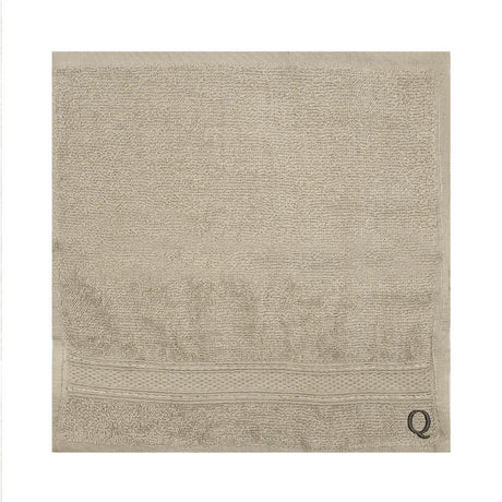 BYFT Daffodil Monogrammed Face Towel Light Grey 30 x 30 Cm