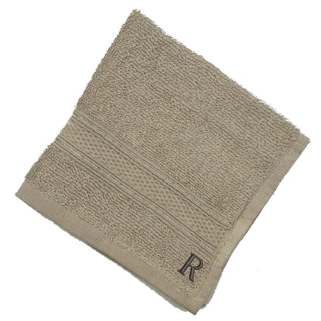 BYFT Daffodil Monogrammed Face Towel Light Grey 30 x 30 Cm