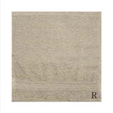 BYFT Daffodil Monogrammed Face Towel Light Grey 30 x 30 Cm