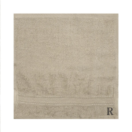 BYFT Daffodil Monogrammed Face Towel Light Grey 30 x 30 Cm