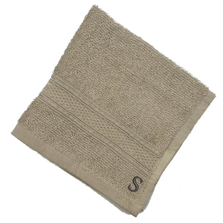 BYFT Daffodil Monogrammed Face Towel Light Grey 30 x 30 Cm