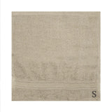 BYFT Daffodil Monogrammed Face Towel Light Grey 30 x 30 Cm