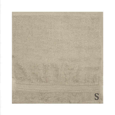BYFT Daffodil Monogrammed Face Towel Light Grey 30 x 30 Cm