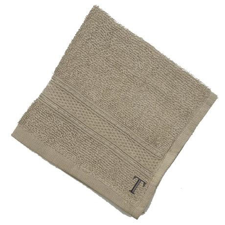 BYFT Daffodil Monogrammed Face Towel Light Grey 30 x 30 Cm