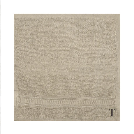 BYFT Daffodil Monogrammed Face Towel Light Grey 30 x 30 Cm