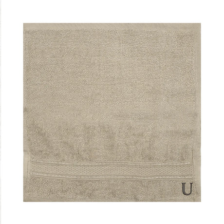 BYFT Daffodil Monogrammed Face Towel Light Grey 30 x 30 Cm