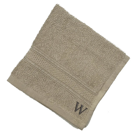 BYFT Daffodil Monogrammed Face Towel Light Grey 30 x 30 Cm