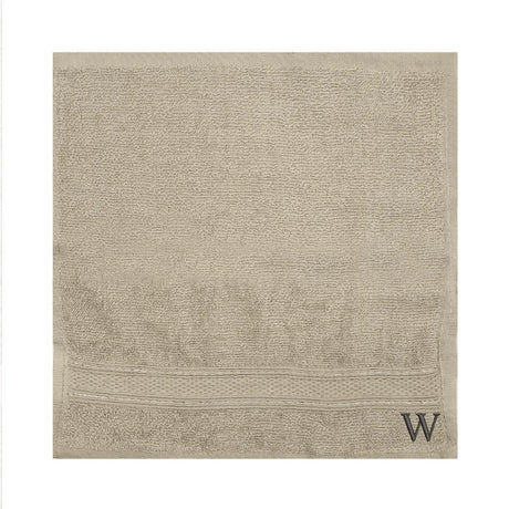 BYFT Daffodil Monogrammed Face Towel Light Grey 30 x 30 Cm