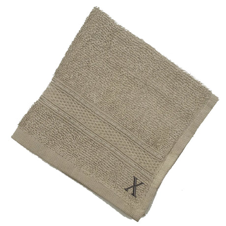 BYFT Daffodil Monogrammed Face Towel Light Grey 30 x 30 Cm