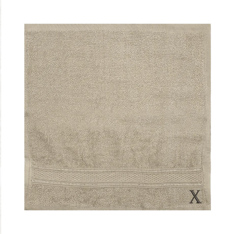 BYFT Daffodil Monogrammed Face Towel Light Grey 30 x 30 Cm