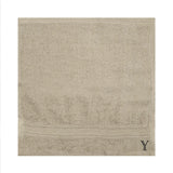 BYFT Daffodil Monogrammed Face Towel Light Grey 30 x 30 Cm