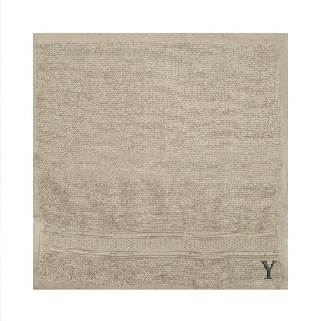 BYFT Daffodil Monogrammed Face Towel Light Grey 30 x 30 Cm
