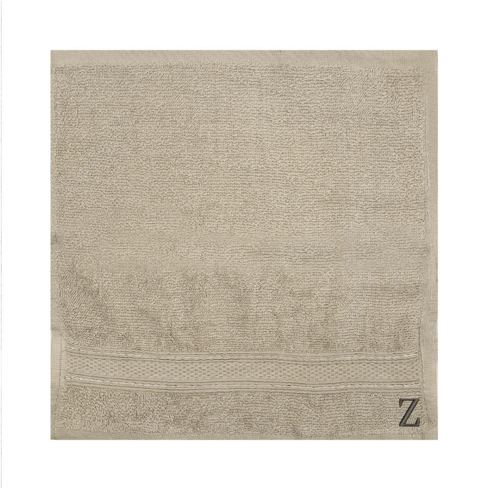 BYFT Daffodil Monogrammed Face Towel Light Grey 30 x 30 Cm