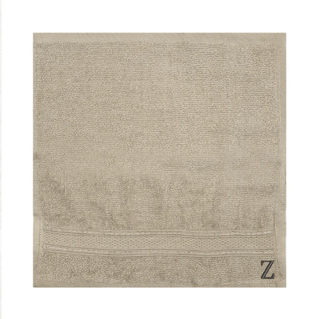 BYFT Daffodil Monogrammed Face Towel Light Grey 30 x 30 Cm