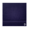 BYFT Daffodil Monogrammed Face Towel Navy Blue 30 x 30 Cm