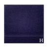 BYFT Daffodil Monogrammed Face Towel Navy Blue 30 x 30 Cm