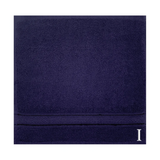 BYFT Daffodil Monogrammed Face Towel Navy Blue 30 x 30 Cm