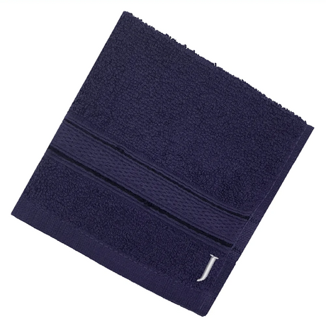 BYFT Daffodil Monogrammed Face Towel Navy Blue 30 x 30 Cm
