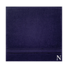 BYFT Daffodil Monogrammed Face Towel Navy Blue 30 x 30 Cm
