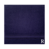 BYFT Daffodil Monogrammed Face Towel Navy Blue 30 x 30 Cm