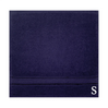 BYFT Daffodil Monogrammed Face Towel Navy Blue 30 x 30 Cm
