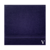 BYFT Daffodil Monogrammed Face Towel Navy Blue 30 x 30 Cm