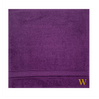 BYFT Daffodil Face Towel Purple Monogrammed Pure Cotton Personalised Initial / Letter / Alphabet Perfect For Gifting Set of 06