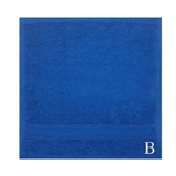 BYFT Daffodil Monogrammed Face Towel Royal Blue 30 x 30 Cm