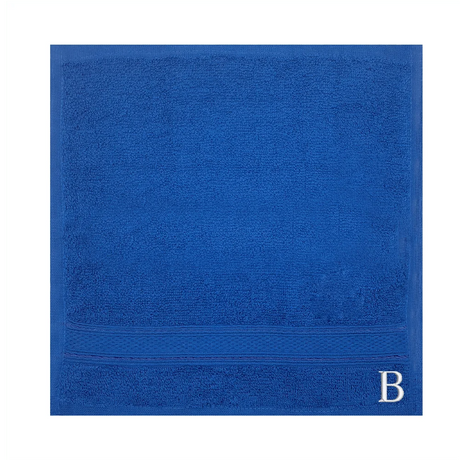 BYFT Daffodil Monogrammed Face Towel Royal Blue 30 x 30 Cm