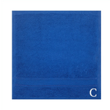 BYFT Daffodil Monogrammed Face Towel Royal Blue 30 x 30 Cm