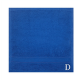 BYFT Daffodil Monogrammed Face Towel Royal Blue 30 x 30 Cm