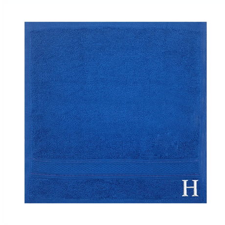 BYFT Daffodil Monogrammed Face Towel Royal Blue 30 x 30 Cm