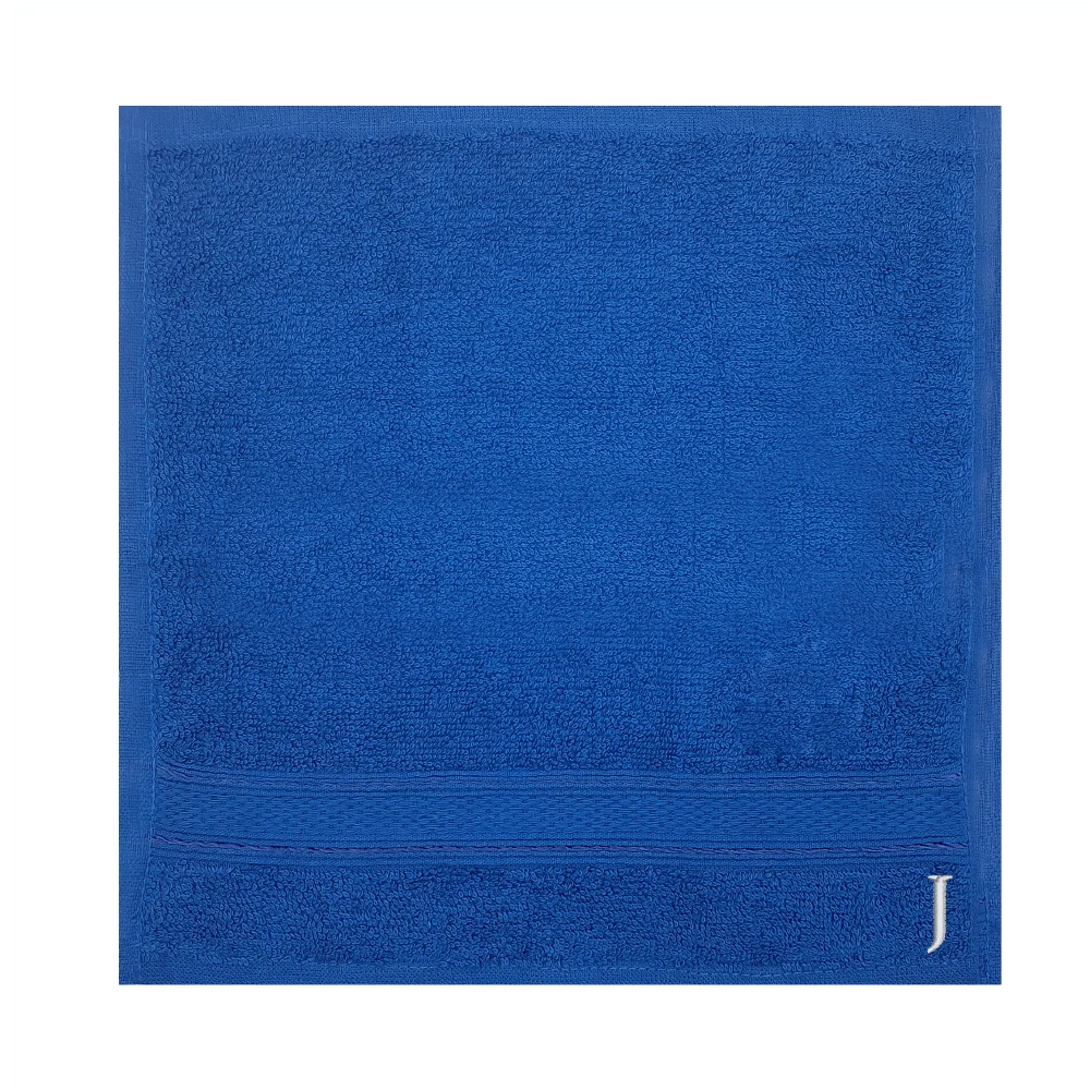 BYFT Daffodil Monogrammed Face Towel Royal Blue 30 x 30 Cm