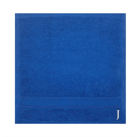 BYFT Daffodil Monogrammed Face Towel Royal Blue 30 x 30 Cm