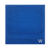 BYFT Daffodil Monogrammed Face Towel Royal Blue 30 x 30 Cm