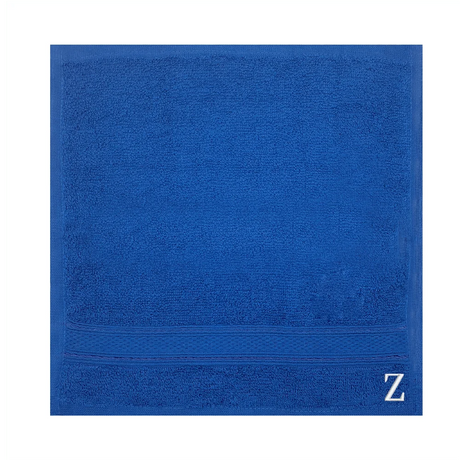 BYFT Daffodil Monogrammed Face Towel Royal Blue 30 x 30 Cm