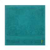 BYFT Daffodil Monogrammed Face Towel Turquoise Blue 30 x 30 Cm