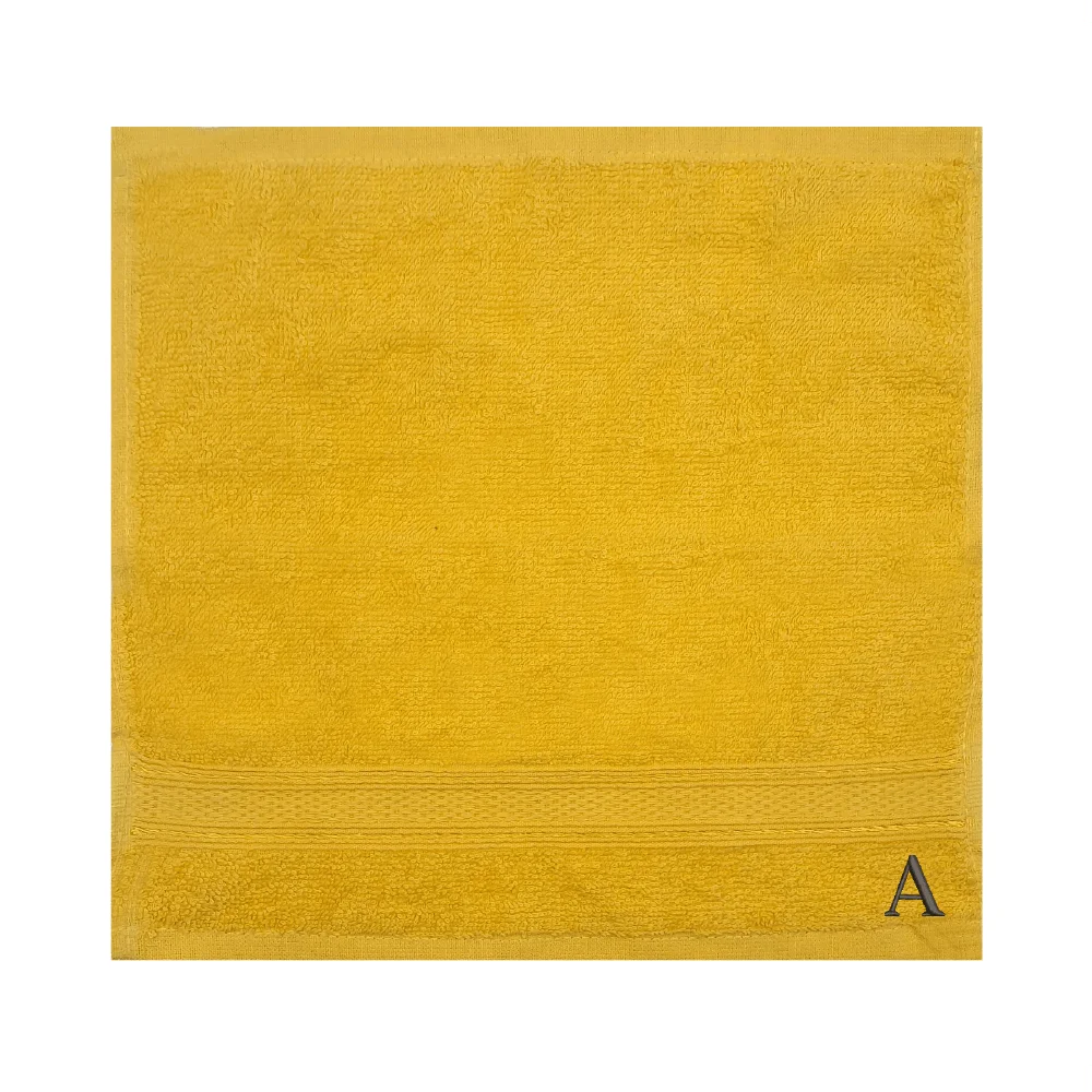 BYFT Daffodil Monogrammed Face Towel Yellow 30 x 30 Cm