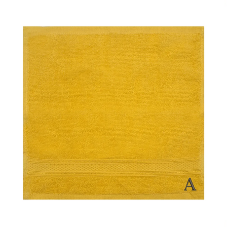 BYFT Daffodil Monogrammed Face Towel Yellow 30 x 30 Cm