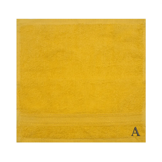BYFT Daffodil Monogrammed Face Towel Yellow 30 x 30 Cm